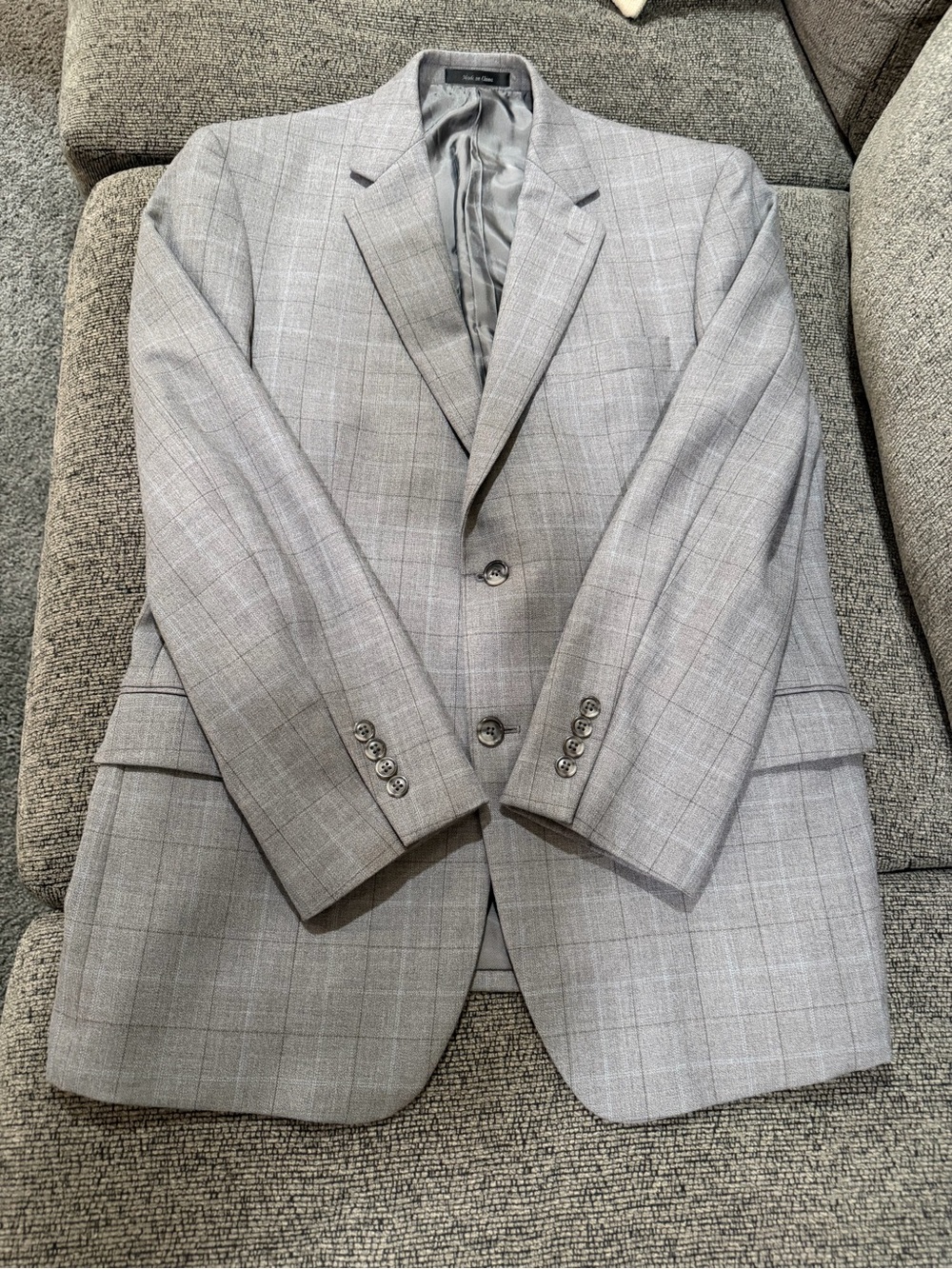 Calvin Klein Light Gray Plaid Sport Coat